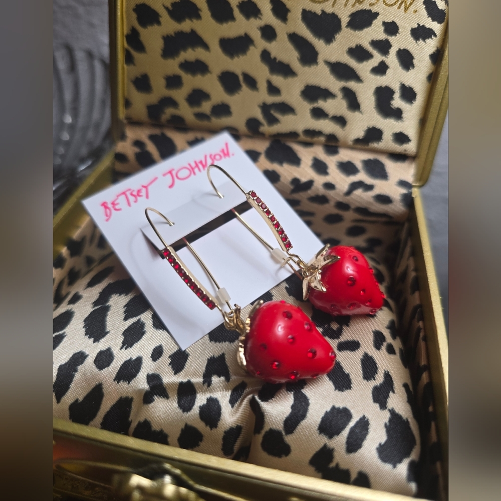 Betsey Johnson Red Strawberry Earrings